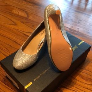 Sparkly Silver Kitten Heels